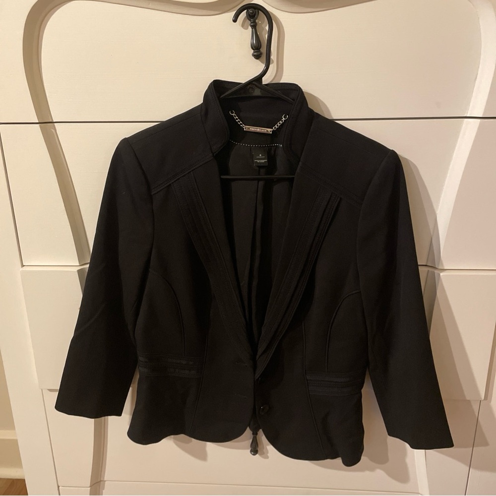 White House Black Market Black Button Front Closure Blazer-Size 6